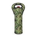 Green Tropical Palm Leaf Pattern Print Single Neoprene Wine Tote