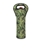 Green Tropical Palm Leaf Pattern Print Single Neoprene Wine Tote