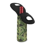 Green Tropical Palm Leaf Pattern Print Single Neoprene Wine Tote
