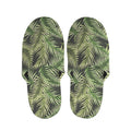 Green Tropical Palm Leaf Pattern Print Slippers