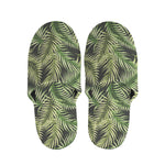 Green Tropical Palm Leaf Pattern Print Slippers