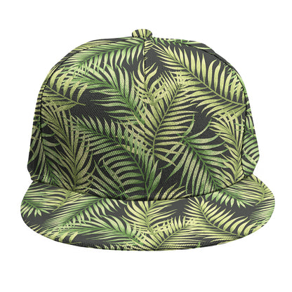 Green Tropical Palm Leaf Pattern Print Snapback Cap