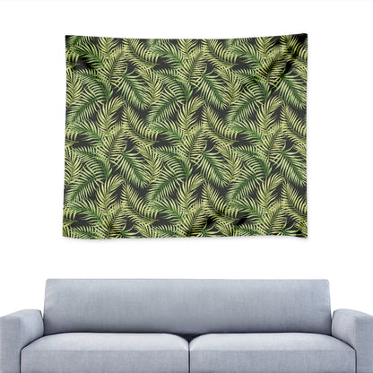 Green Tropical Palm Leaf Pattern Print Tapestry
