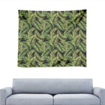 Green Tropical Palm Leaf Pattern Print Tapestry
