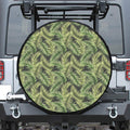 Green Tropical Palm Leaf Pattern Print Tire Cover