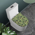 Green Tropical Palm Leaf Pattern Print Toilet Lid Cover