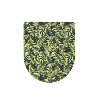Green Tropical Palm Leaf Pattern Print Toilet Lid Cover
