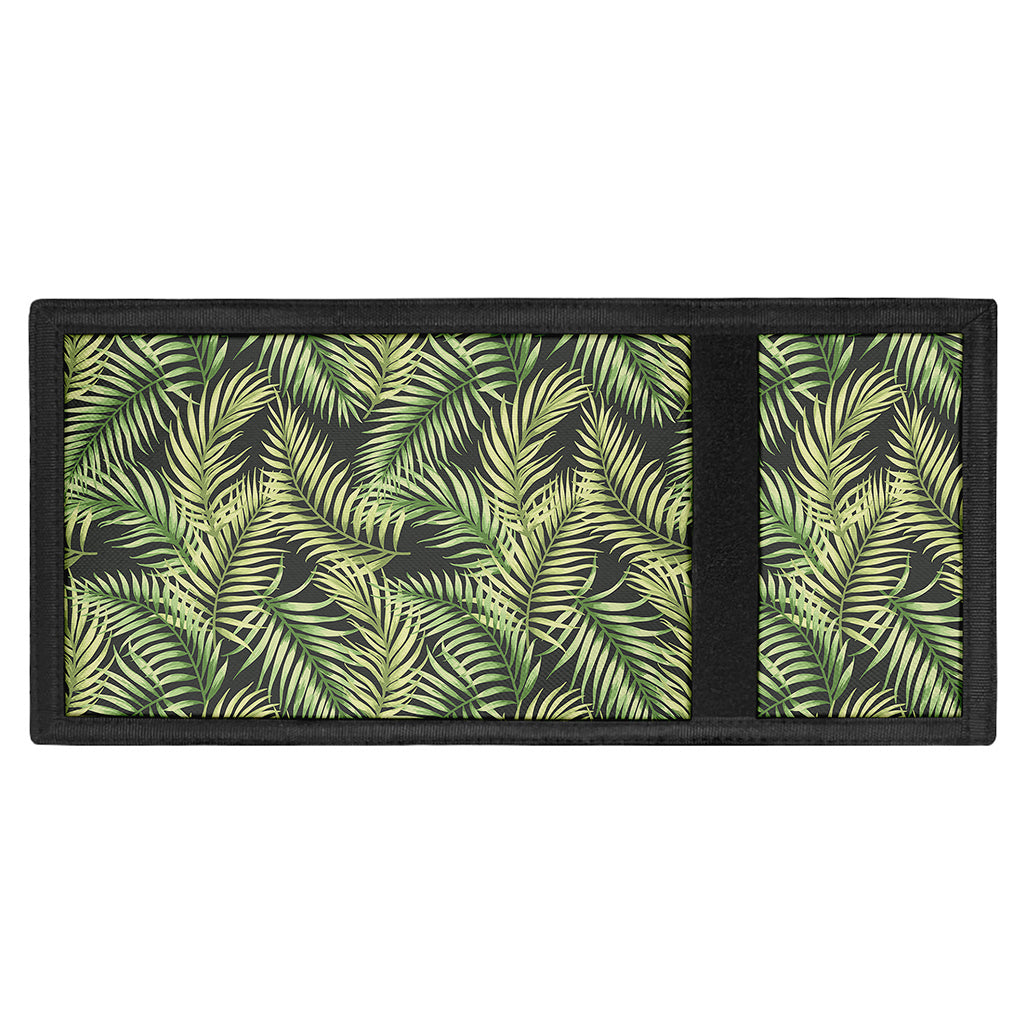 Green Tropical Palm Leaf Pattern Print Trifold Wallet