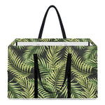 Green Tropical Palm Leaf Pattern Print Utility Tote Bag