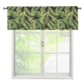 Green Tropical Palm Leaf Pattern Print Window Valance