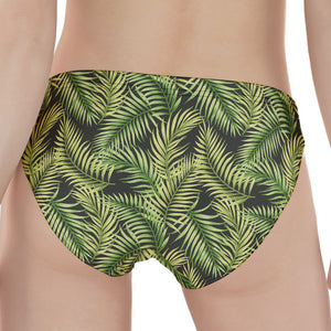Green Tropical Palm Leaf Pattern Print Women's Panties
