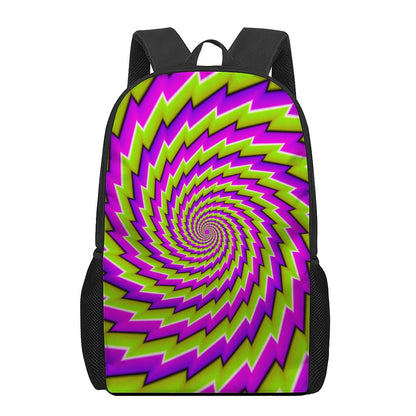 Green Twisted Moving Optical Illusion 17 Inch Backpack