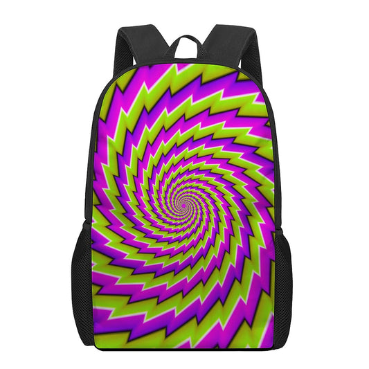 Green Twisted Moving Optical Illusion 17 Inch Backpack