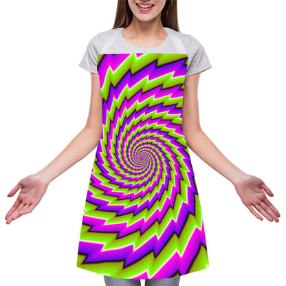 Green Twisted Moving Optical Illusion Adjustable Apron