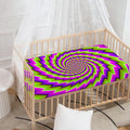 Green Twisted Moving Optical Illusion Baby Crib Sheet