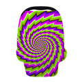 Green Twisted Moving Optical Illusion Baby Seat Cover