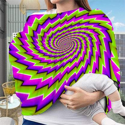 Green Twisted Moving Optical Illusion Baby Seat Cover