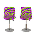 Green Twisted Moving Optical Illusion Bar Stool Covers