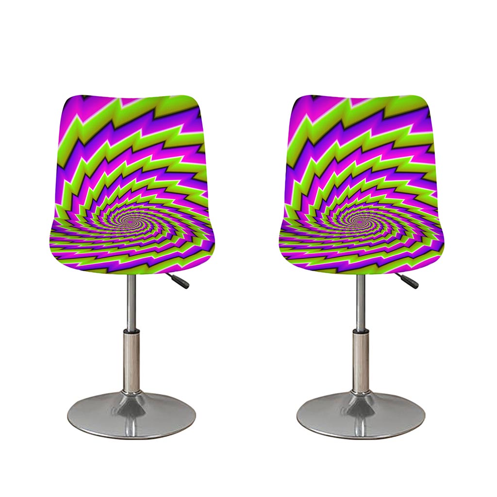 Green Twisted Moving Optical Illusion Bar Stool Covers