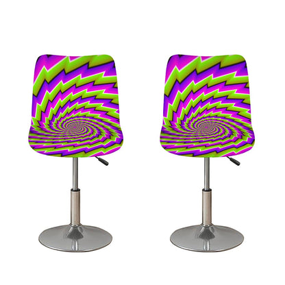 Green Twisted Moving Optical Illusion Bar Stool Covers