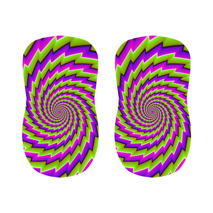 Green Twisted Moving Optical Illusion Bar Stool Covers