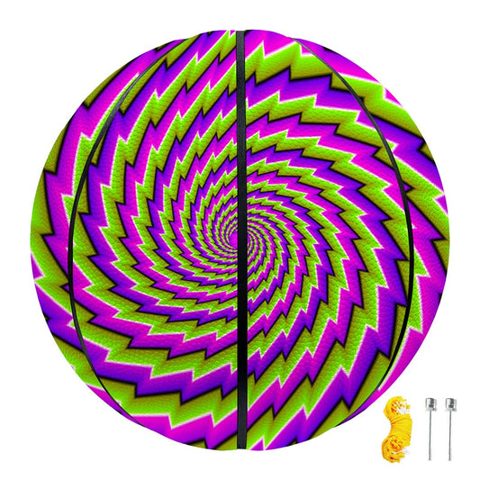 Green Twisted Moving Optical Illusion Basketball
