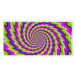 Green Twisted Moving Optical Illusion Beach Towel