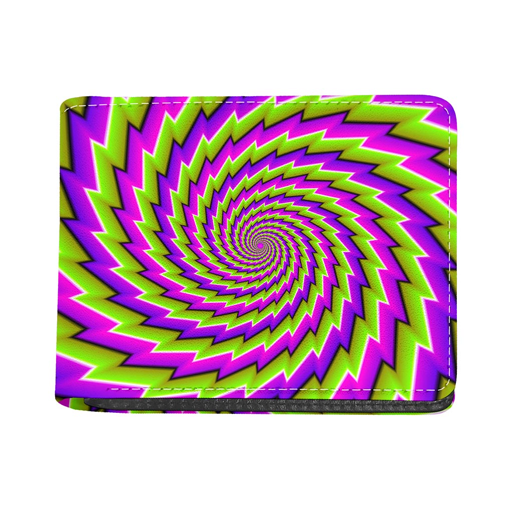 Green Twisted Moving Optical Illusion Bifold Wallet