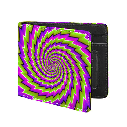 Green Twisted Moving Optical Illusion Bifold Wallet