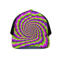 Green Twisted Moving Optical Illusion Black Mesh Trucker Hat