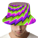 Green Twisted Moving Optical Illusion Bucket Hat