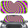 Green Twisted Moving Optical Illusion Car Windshield Sun Shade