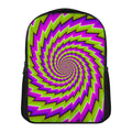 Green Twisted Moving Optical Illusion Casual Backpack