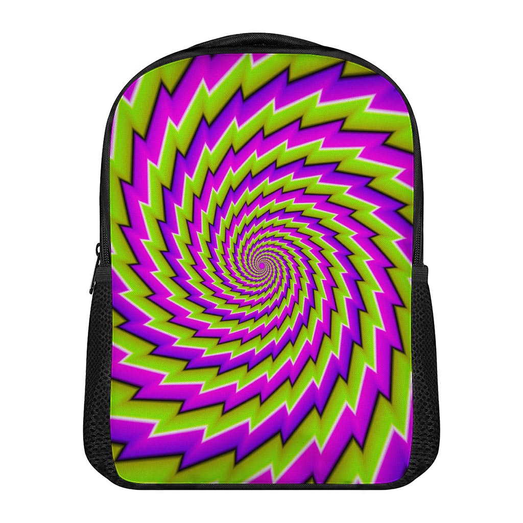 Green Twisted Moving Optical Illusion Casual Backpack