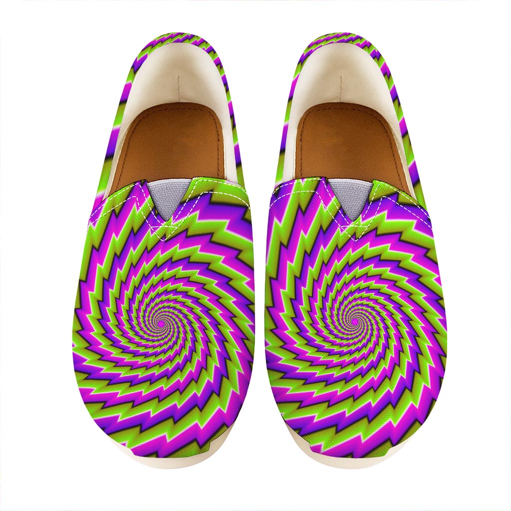 Green Twisted Moving Optical Illusion Casual Shoes