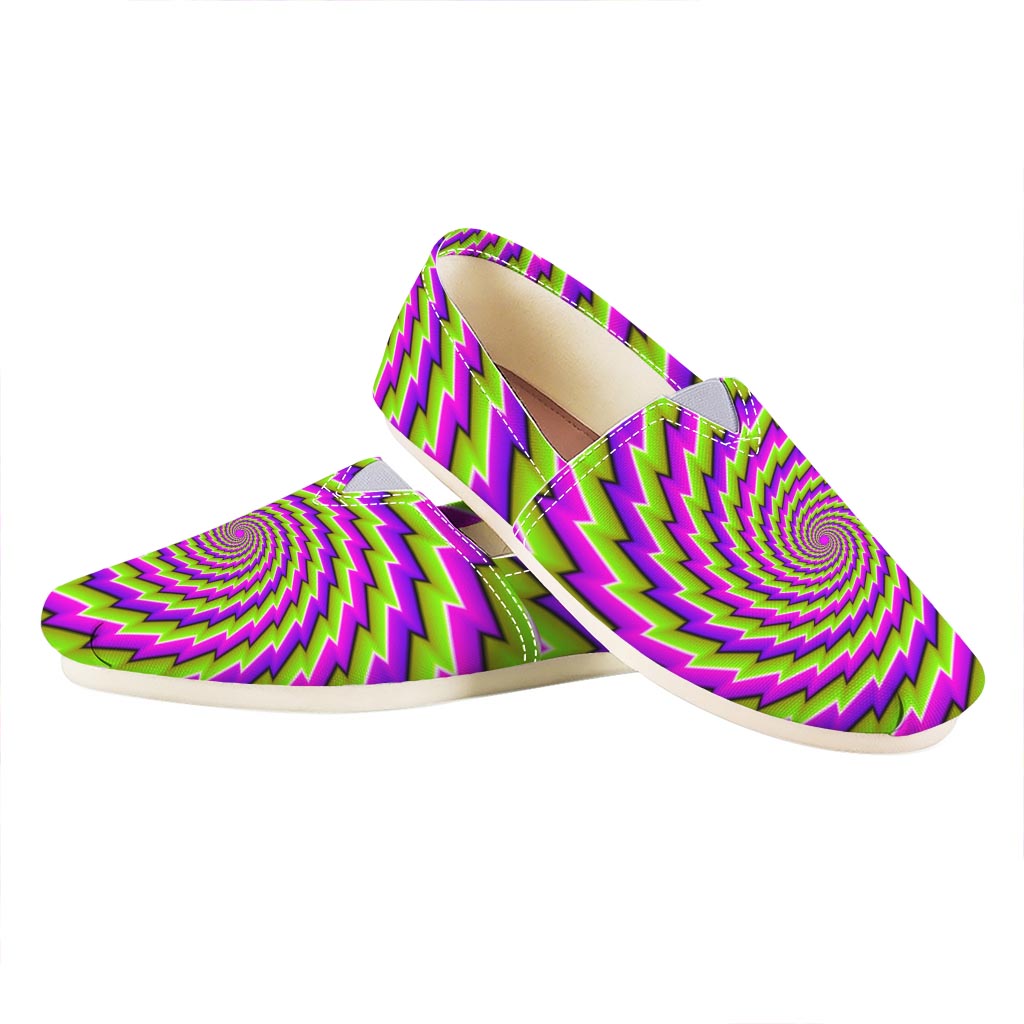 Green Twisted Moving Optical Illusion Casual Shoes