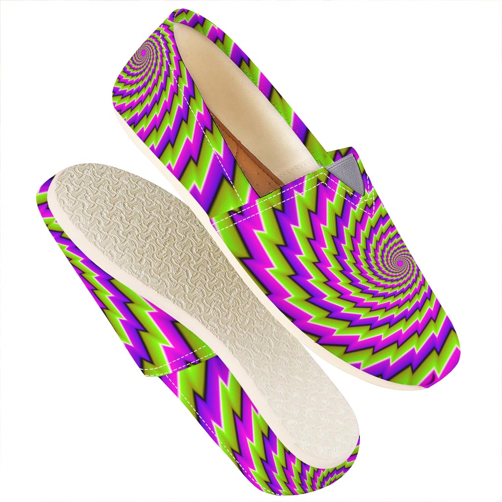 Green Twisted Moving Optical Illusion Casual Shoes