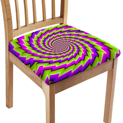 Green Twisted Moving Optical Illusion Chair Cushion Cover
