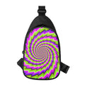 Green Twisted Moving Optical Illusion Sling Bag