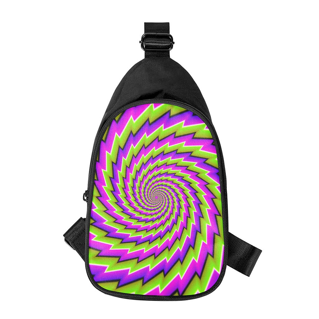 Green Twisted Moving Optical Illusion Chest Bag