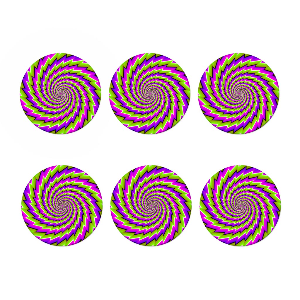 Green Twisted Moving Optical Illusion Coaster Set