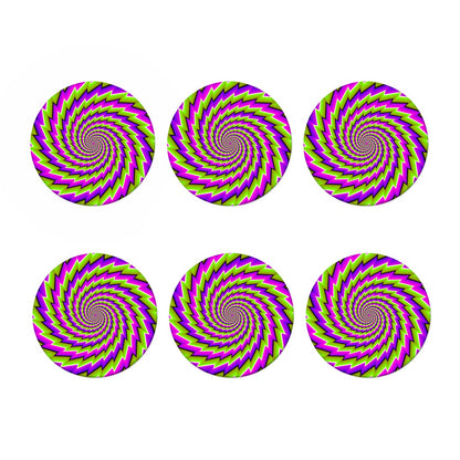 Green Twisted Moving Optical Illusion Coaster Set