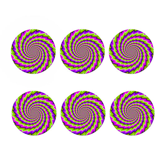 Green Twisted Moving Optical Illusion Coaster Set