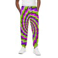 Green Twisted Moving Optical Illusion Cotton Sweatpants