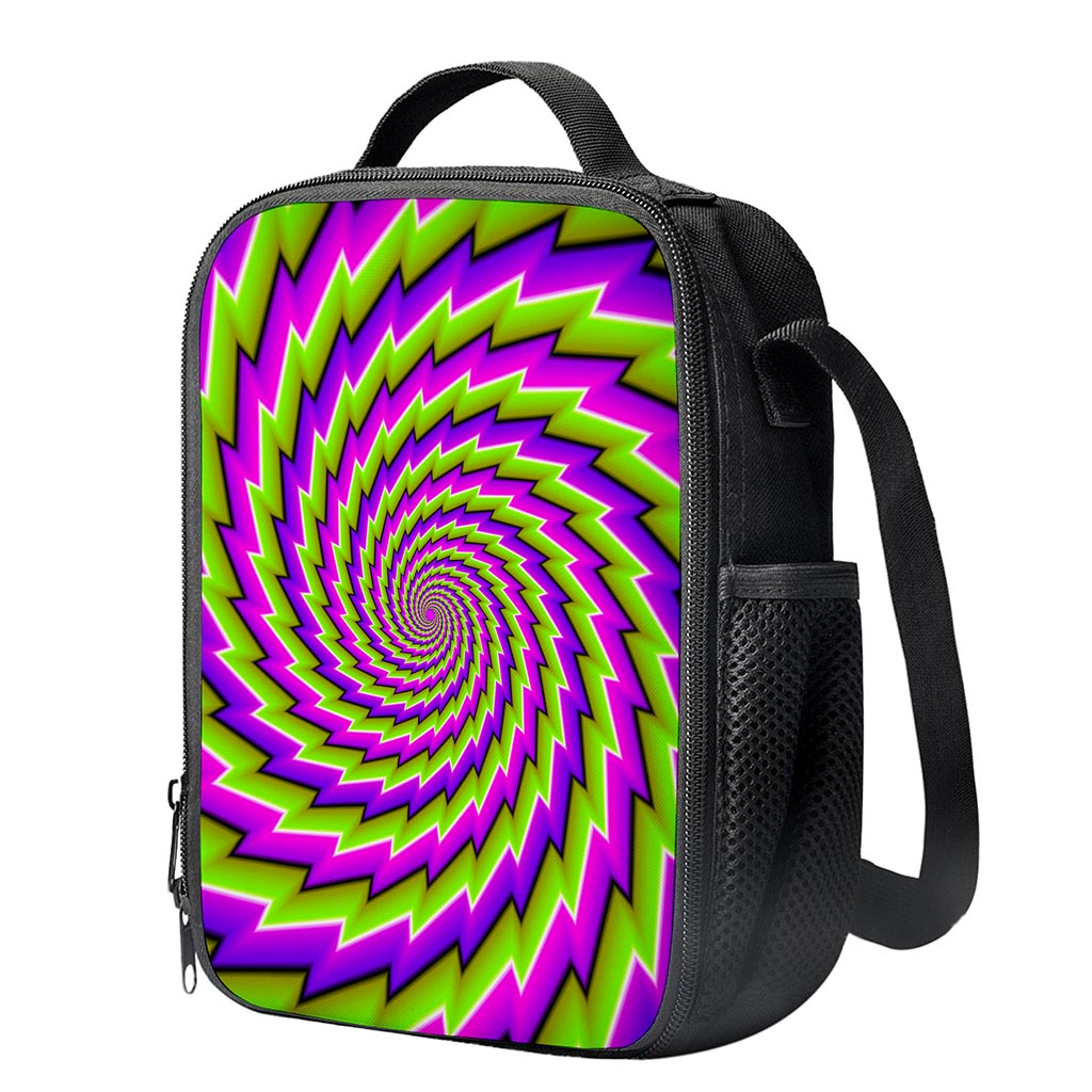 Green Twisted Moving Optical Illusion Crossbody Lunch Bag