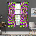 Green Twisted Moving Optical Illusion Grommet Curtain Panels