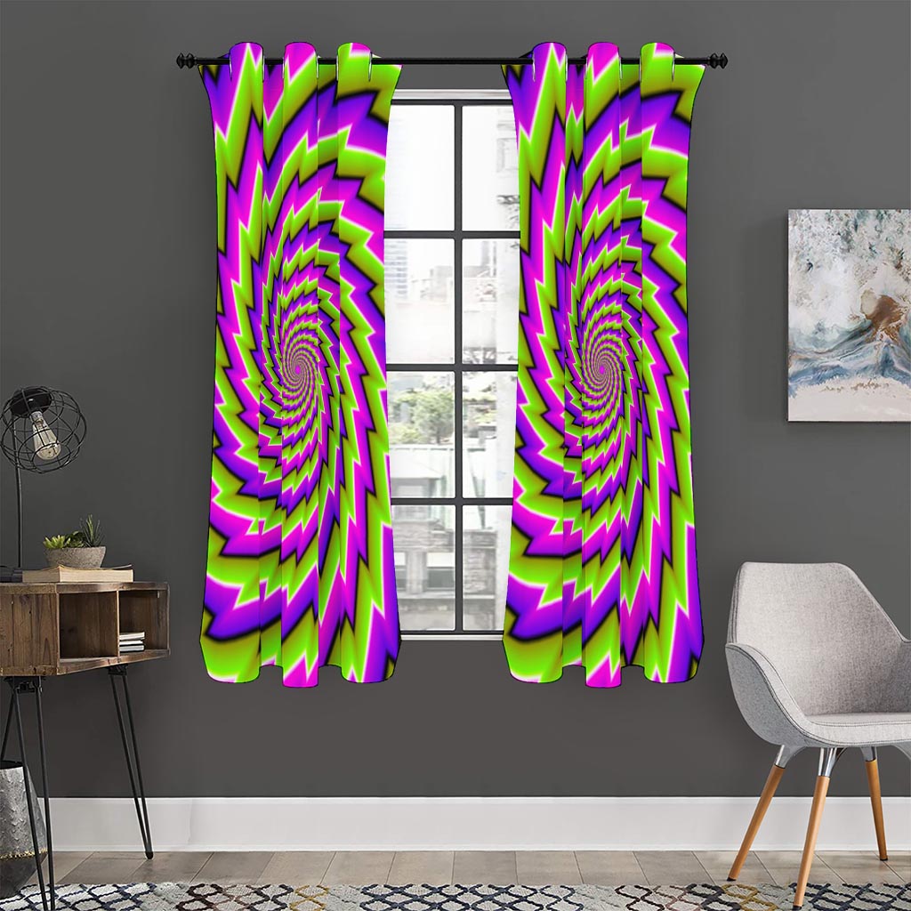 Green Twisted Moving Optical Illusion Curtain