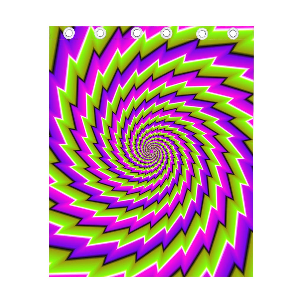 Green Twisted Moving Optical Illusion Curtain