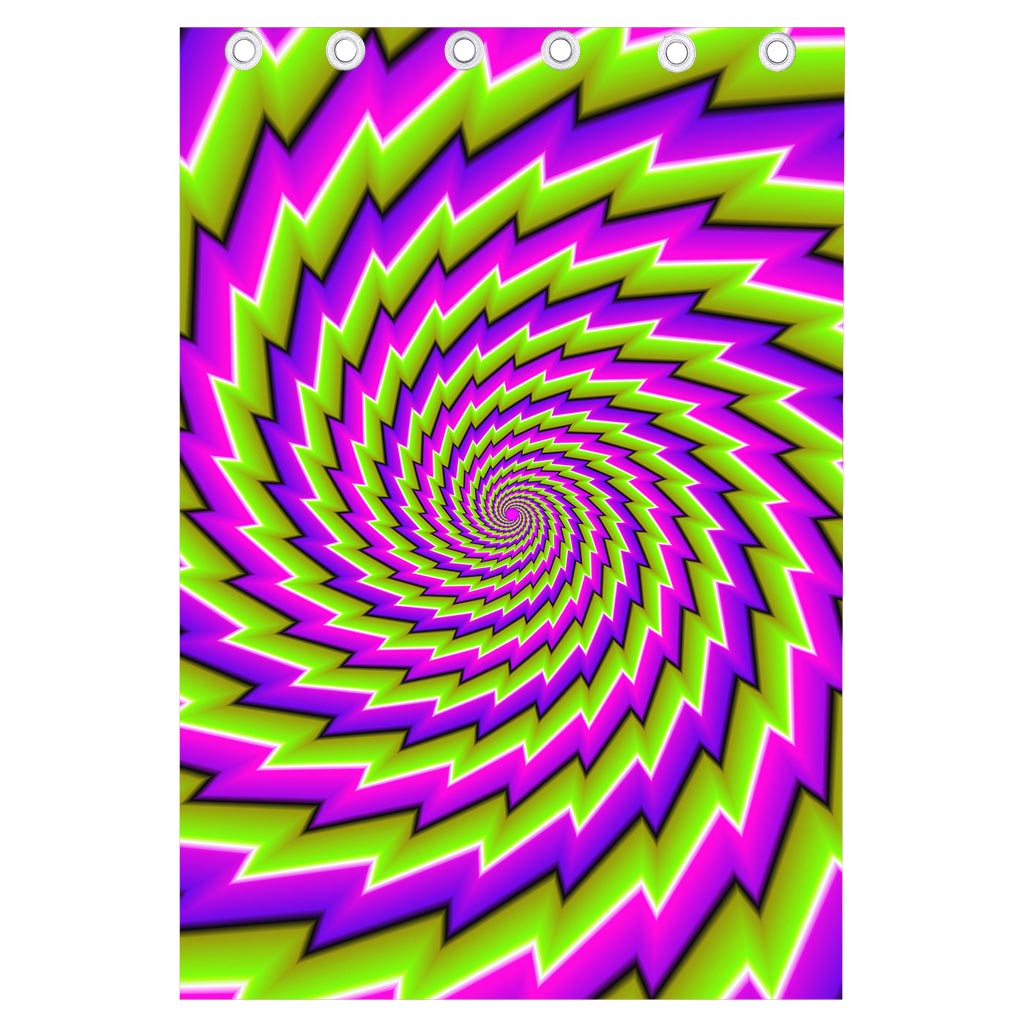 Green Twisted Moving Optical Illusion Curtain