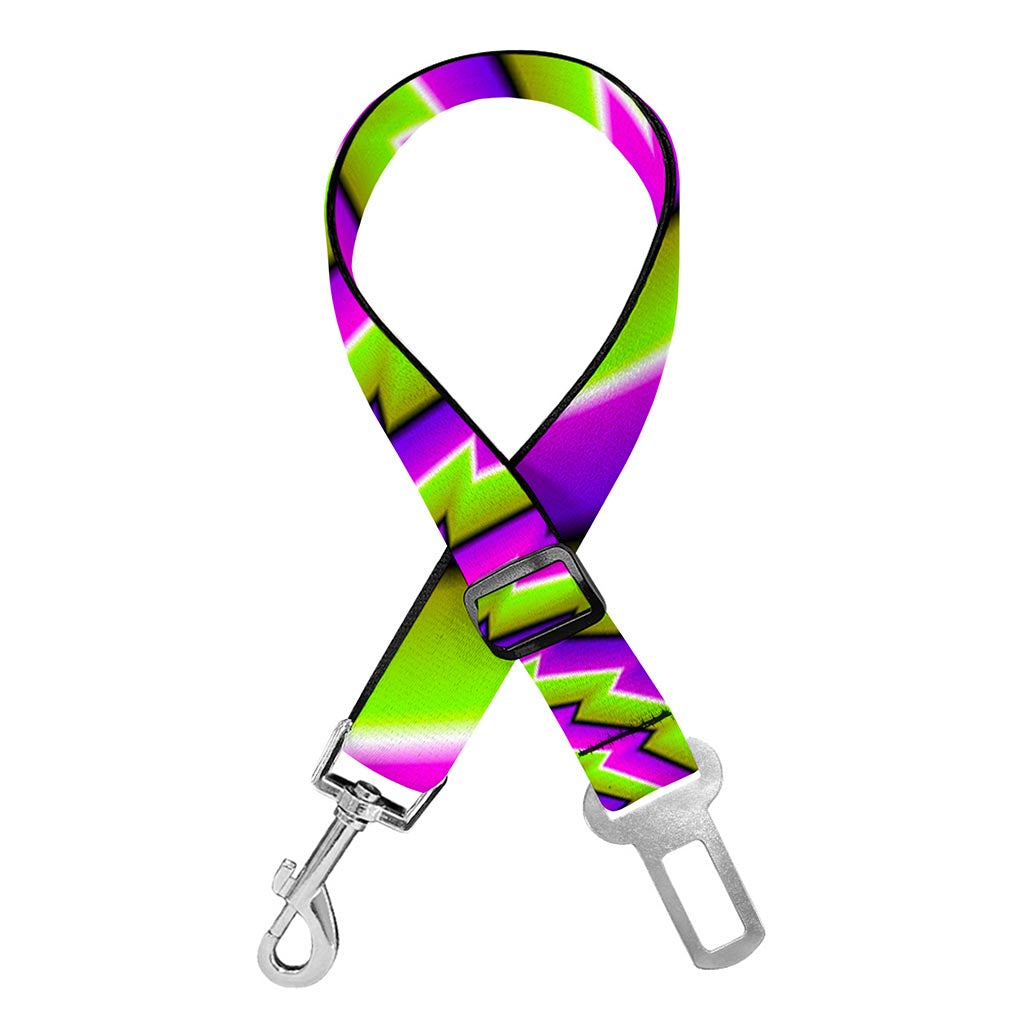 Green Twisted Moving Optical Illusion Dog Seat Belt